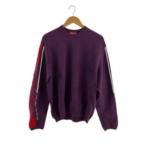 Supreme Crewneck Sweatshirt Pullover Logo‎ Sleeve Purple Red Mens Size M |P1